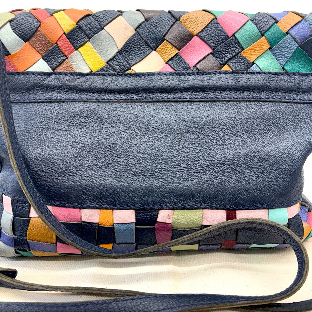 VINTAGE PIERO GUIDI Multicolor Woven Leather Purse Shoulder Bag - Picture 6 of 13